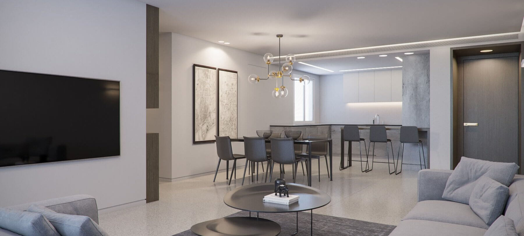 עיצוב סלון מודרני דירת גן באשדוד דניאל וקנין