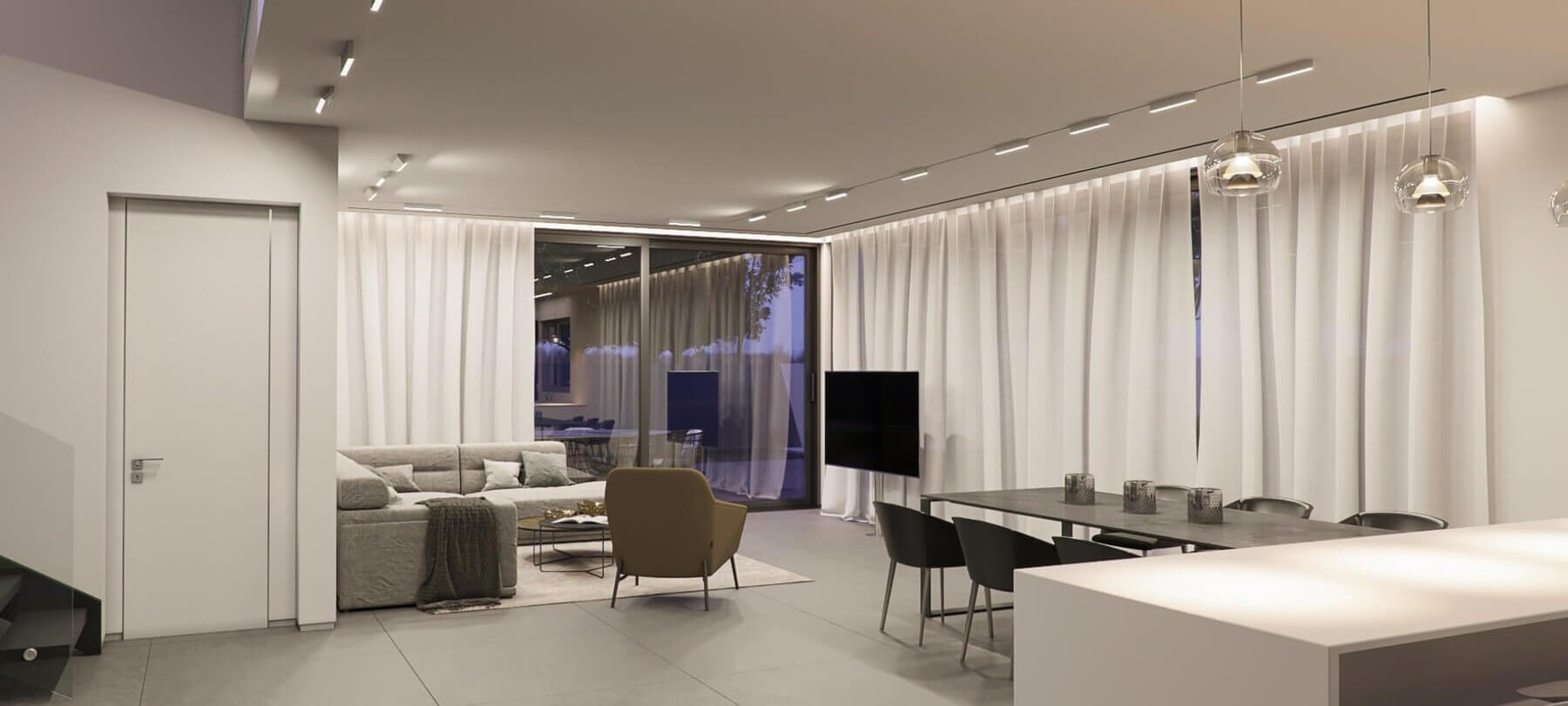 עיצוב סלון יוקרתי לבית פרטי בראשון לציון