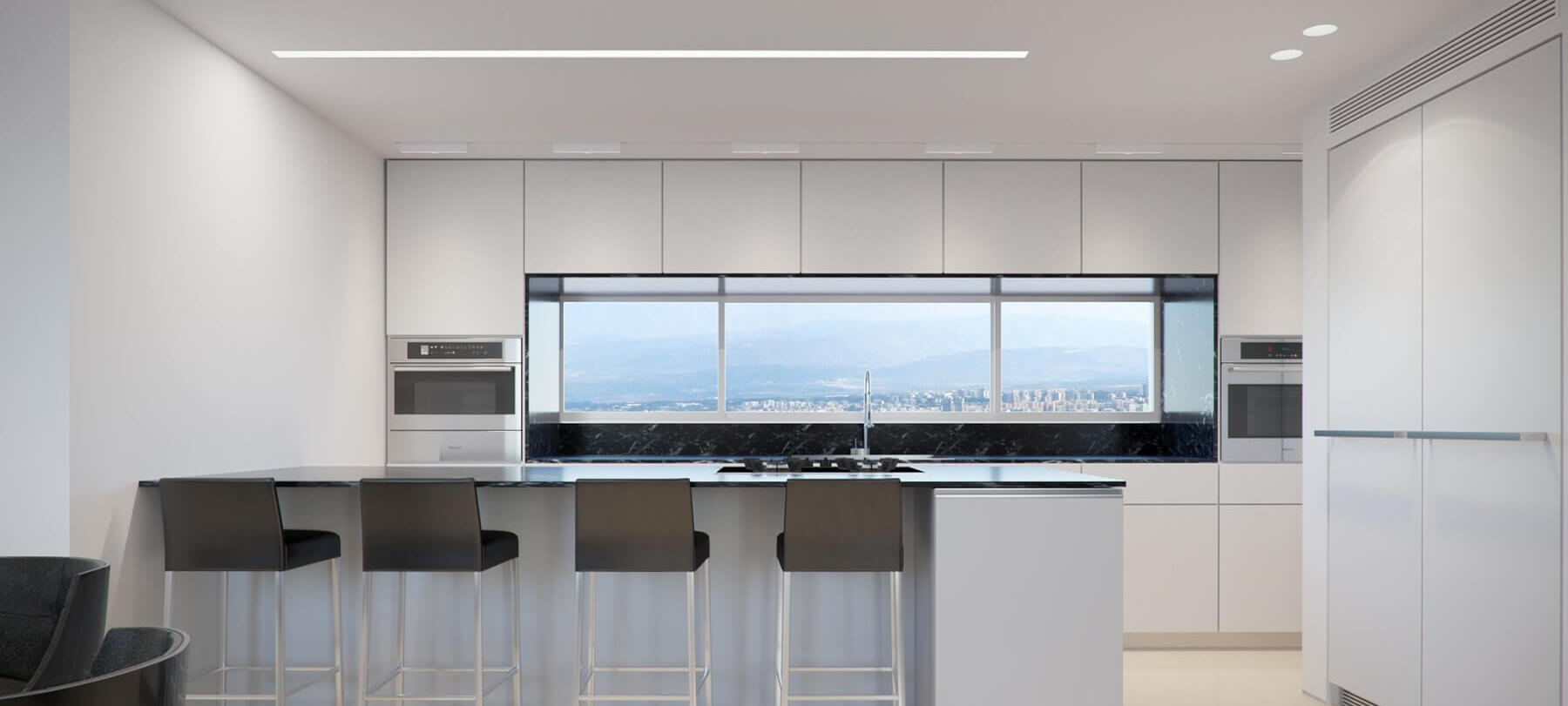 עיצוב סלון מודרני פנטהאוז באשקלון