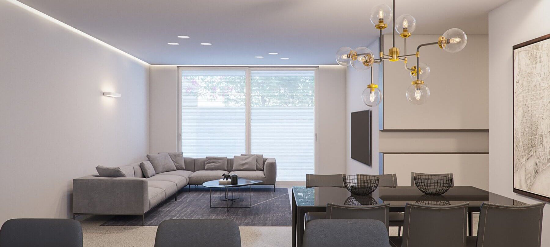 עיצוב סלון דירת גן באשדוד