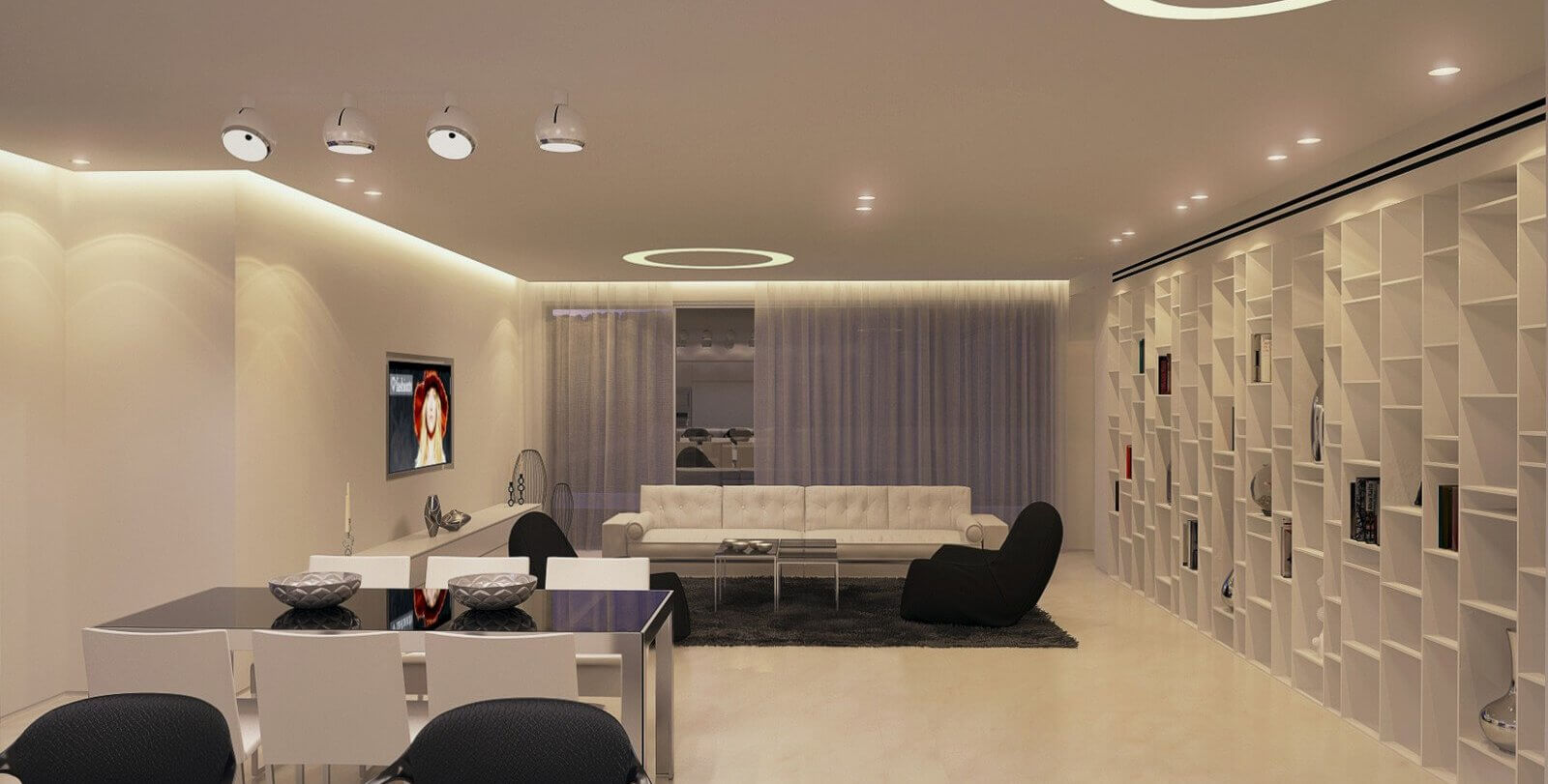 עיצוב סלון מודרני דירה בגבעתיים