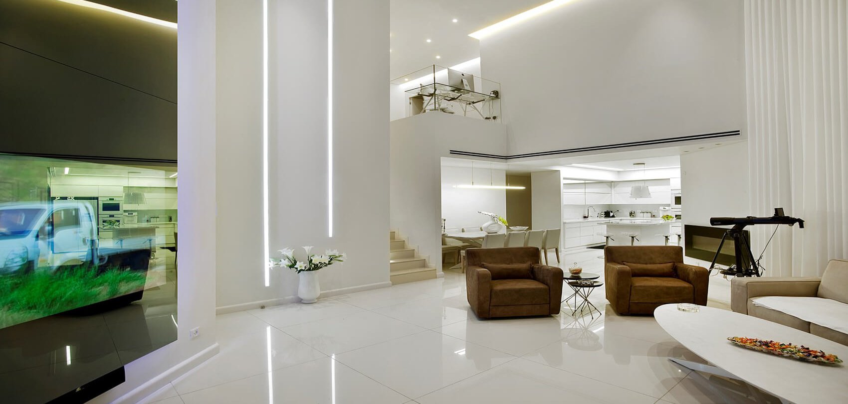 עיצוב סלון יוקרתי בדופלקס בפתח תקווה