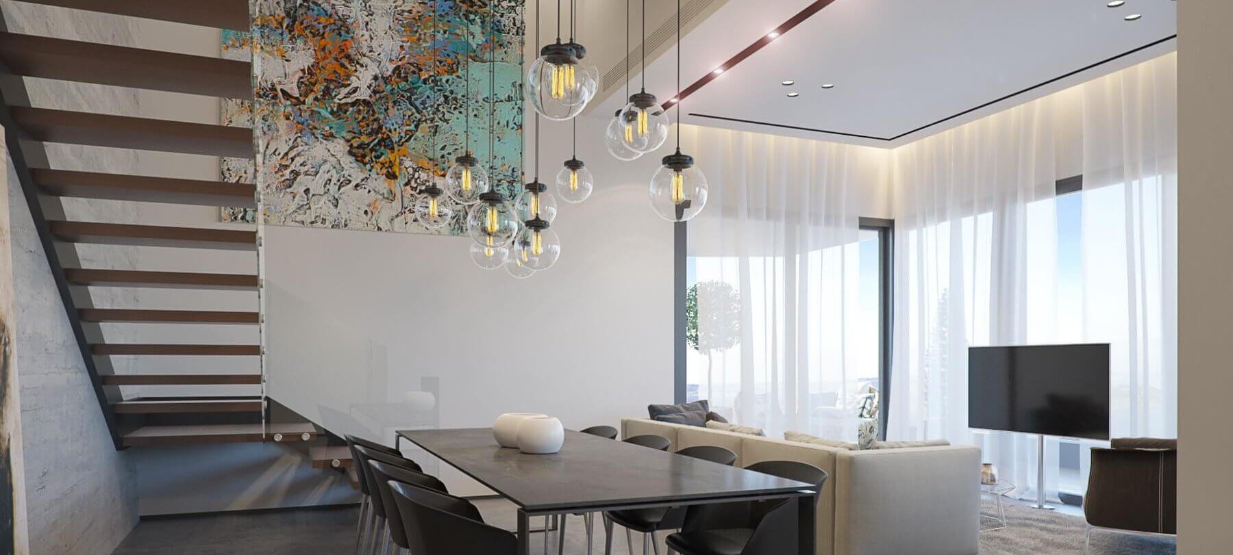 עיצוב סלון דופלקס בירושלים