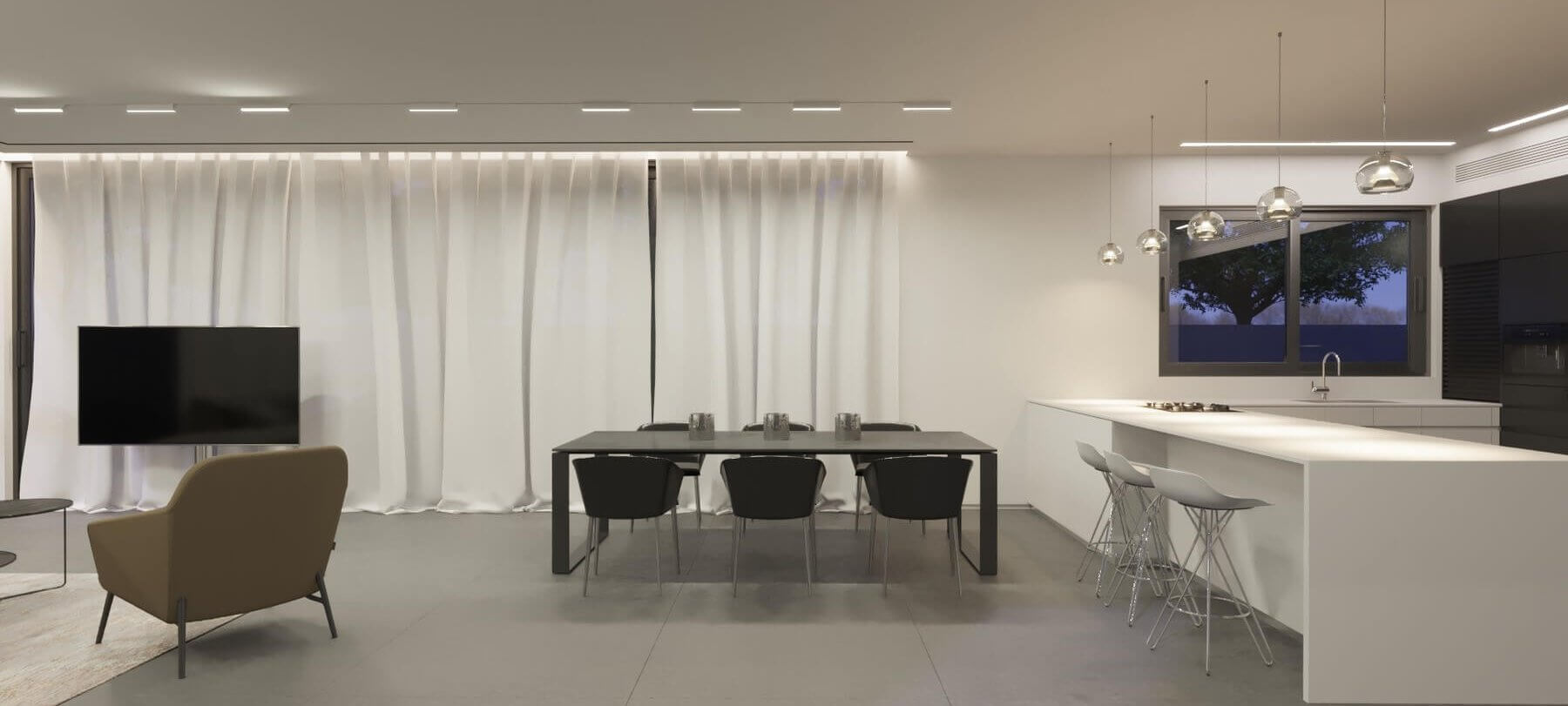 עיצוב פנית אוכל בית פרטי בראשון לציון