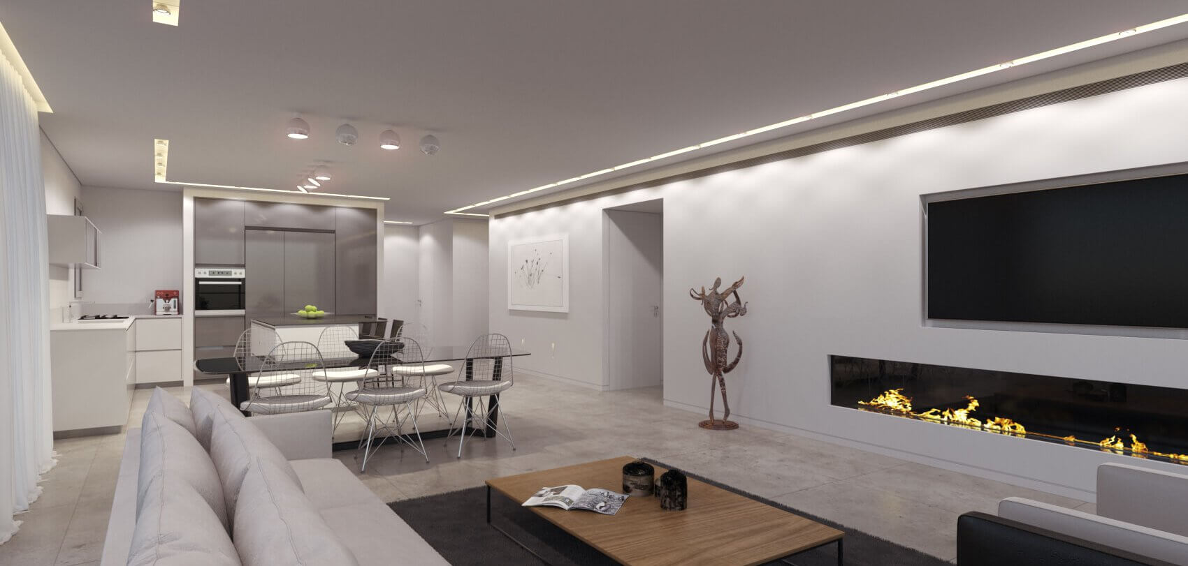 עיצוב סלון יוקרתי לפנטהאוז ביהוד