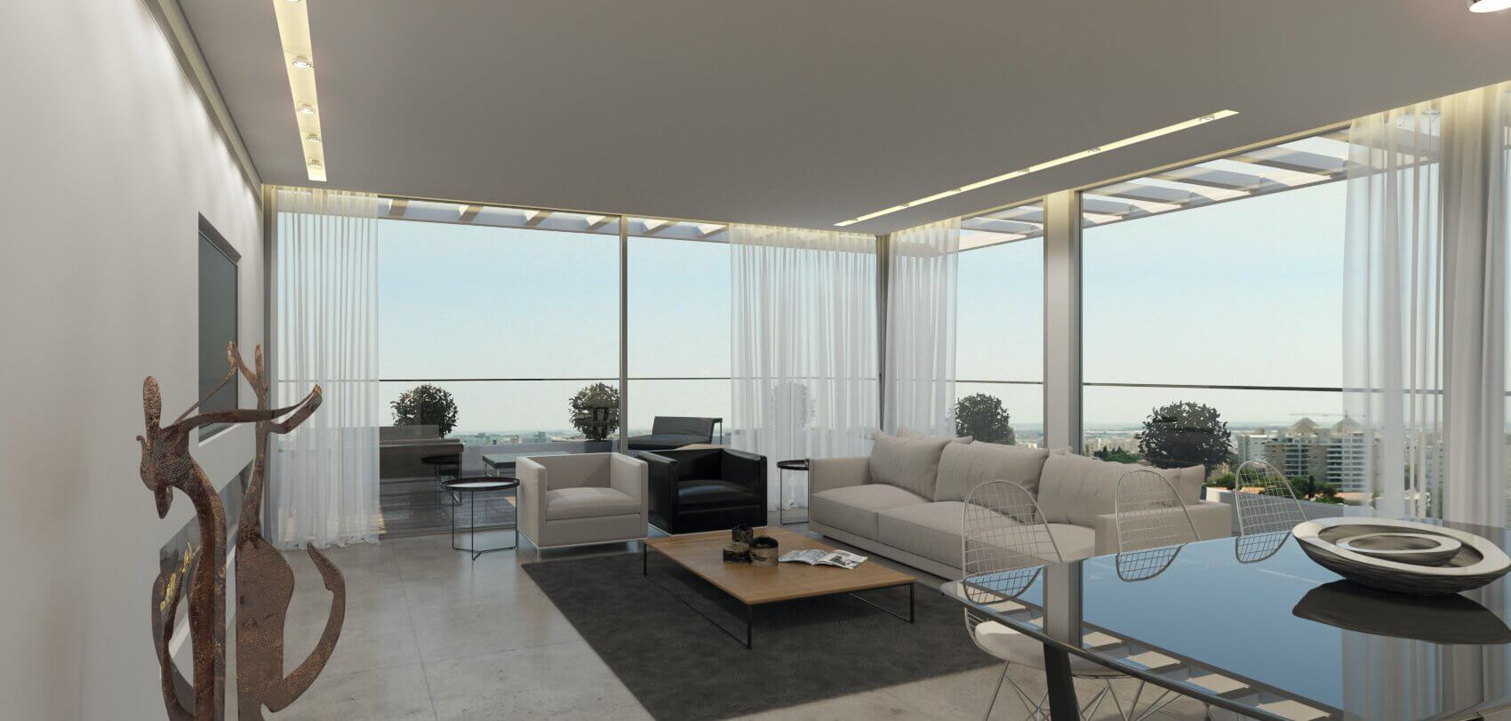 עיצוב פנים יוקרתי לפנטהאוז ביהוד