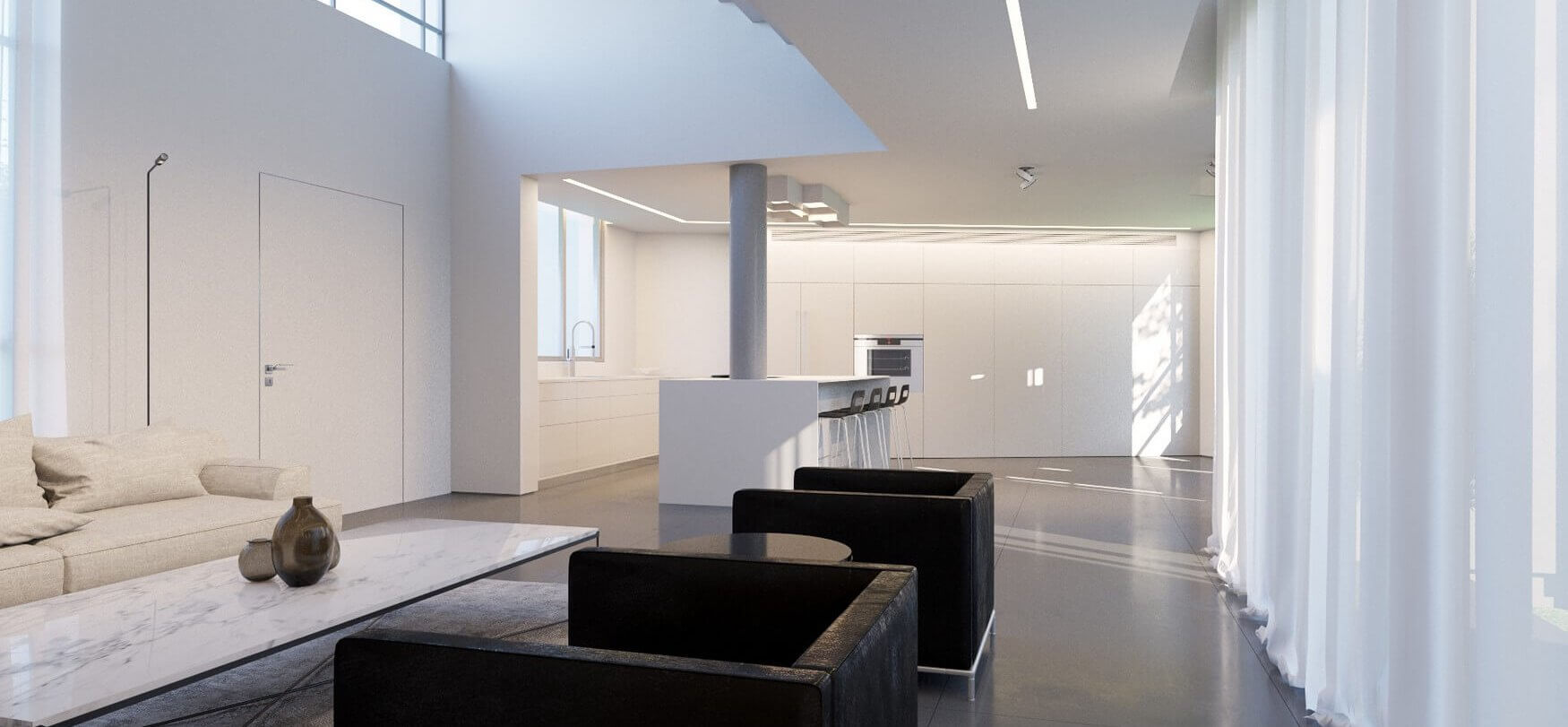 עיצוב סלון יוקרתי בבית פרטי ברמת גן