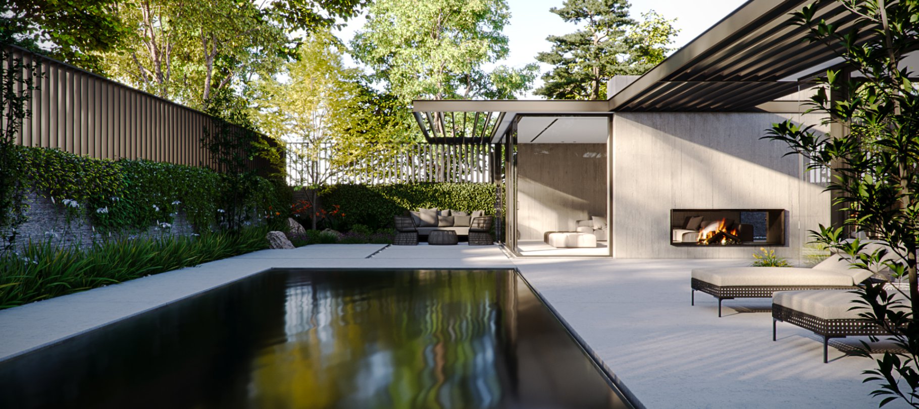 עיצוב בית פרטי בתל-אביב חצר